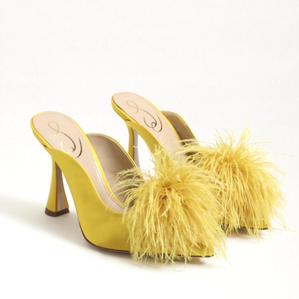 Sam Edelman Satin Anthony Mules in Ochre